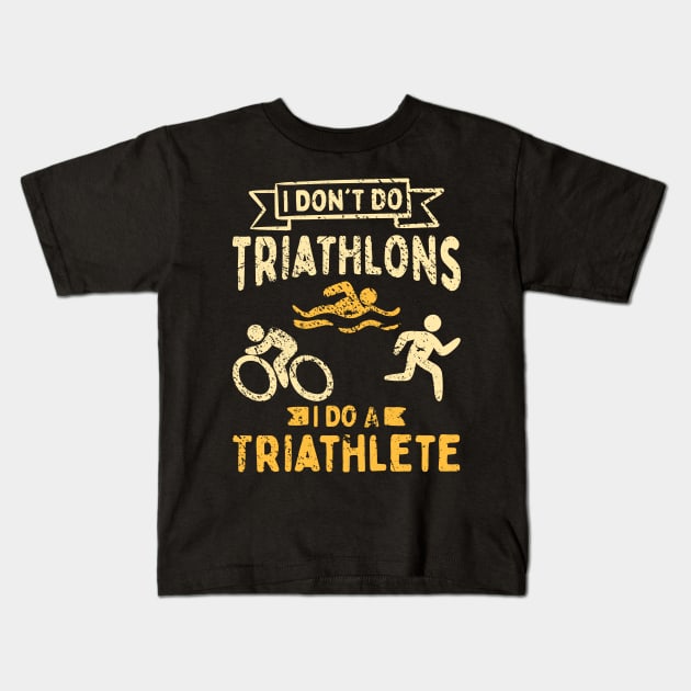 Triathlon Triathlete Kids T-Shirt by Shiva121